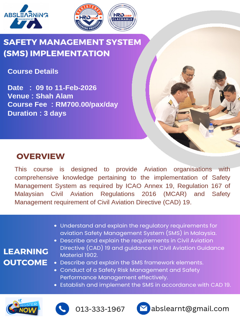 Aviation Safety Management System Course | PDF