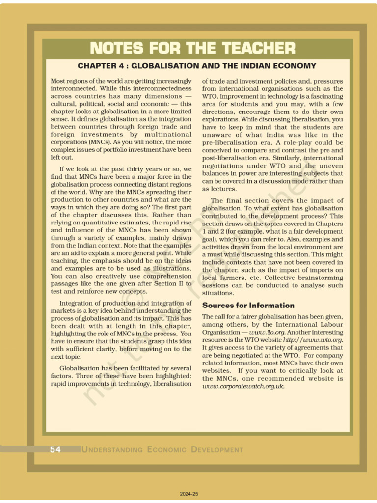 Globalisation Highlighted Class 10 Cbse | PDF