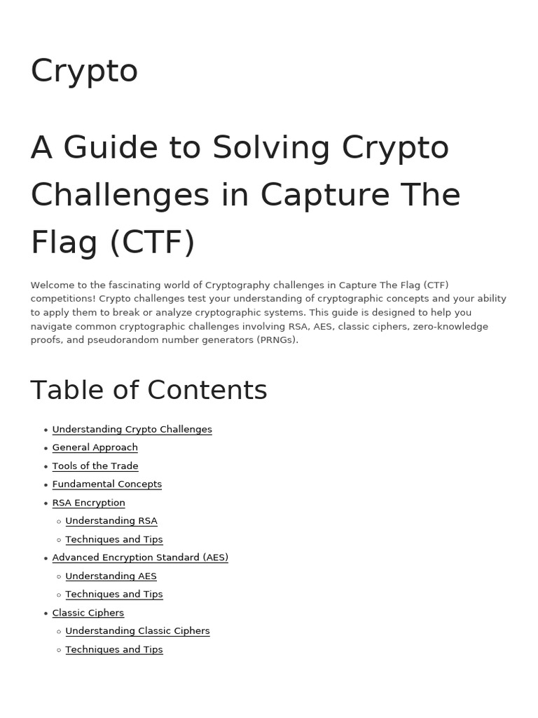 Solving CTF Crypto Challenges Guide | PDF | Cryptography | Encryption