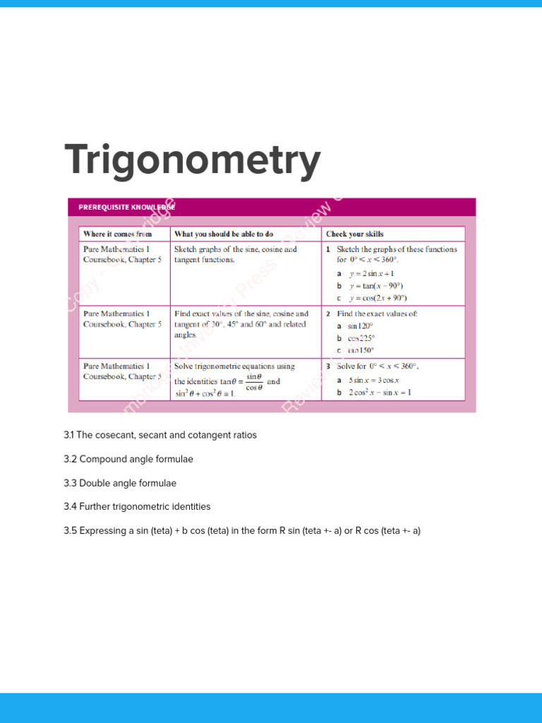 Kami Export - G12A Trigonometry | PDF