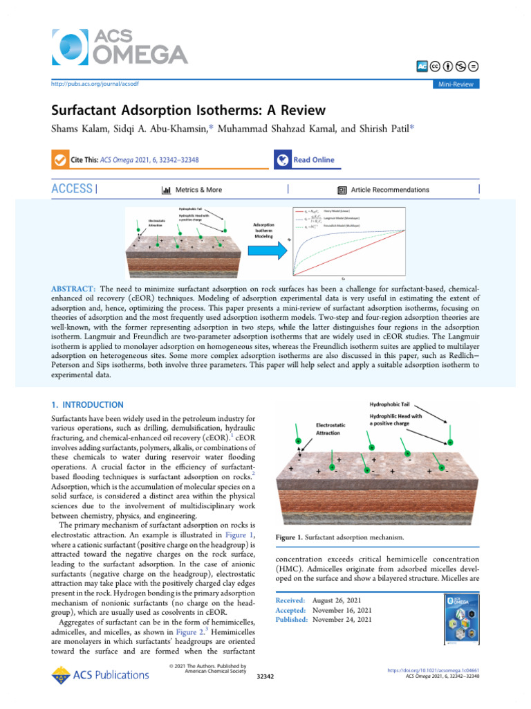 Surfactant Adsorption Isotherms Review | PDF | Adsorption | Materials ...