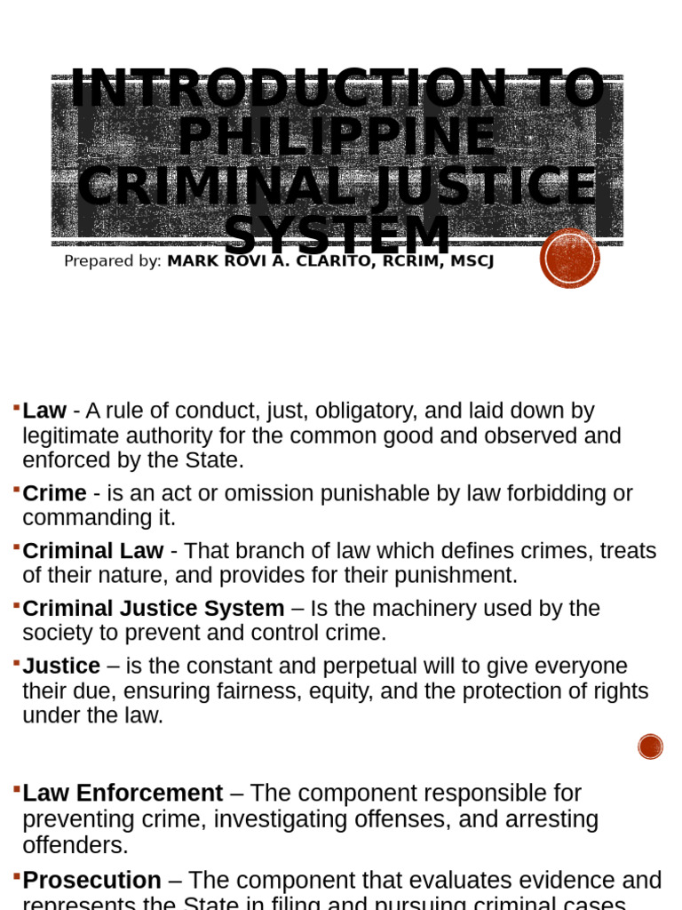 Overview of Philippine Criminal Justice | PDF