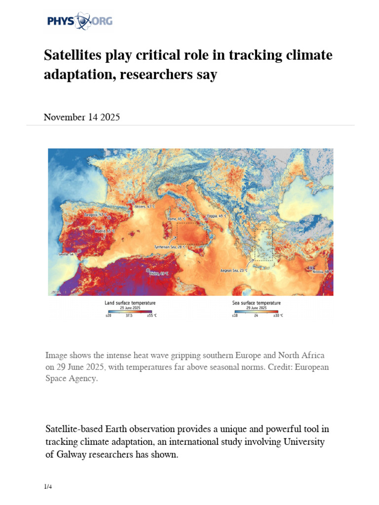 Satellites Enhance Climate Adaptation Tracking | PDF | Climate | Earth ...