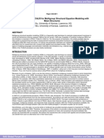 Using SASPROC TCALIS for Multi Group Structural Equation Modeling With Mean Structure