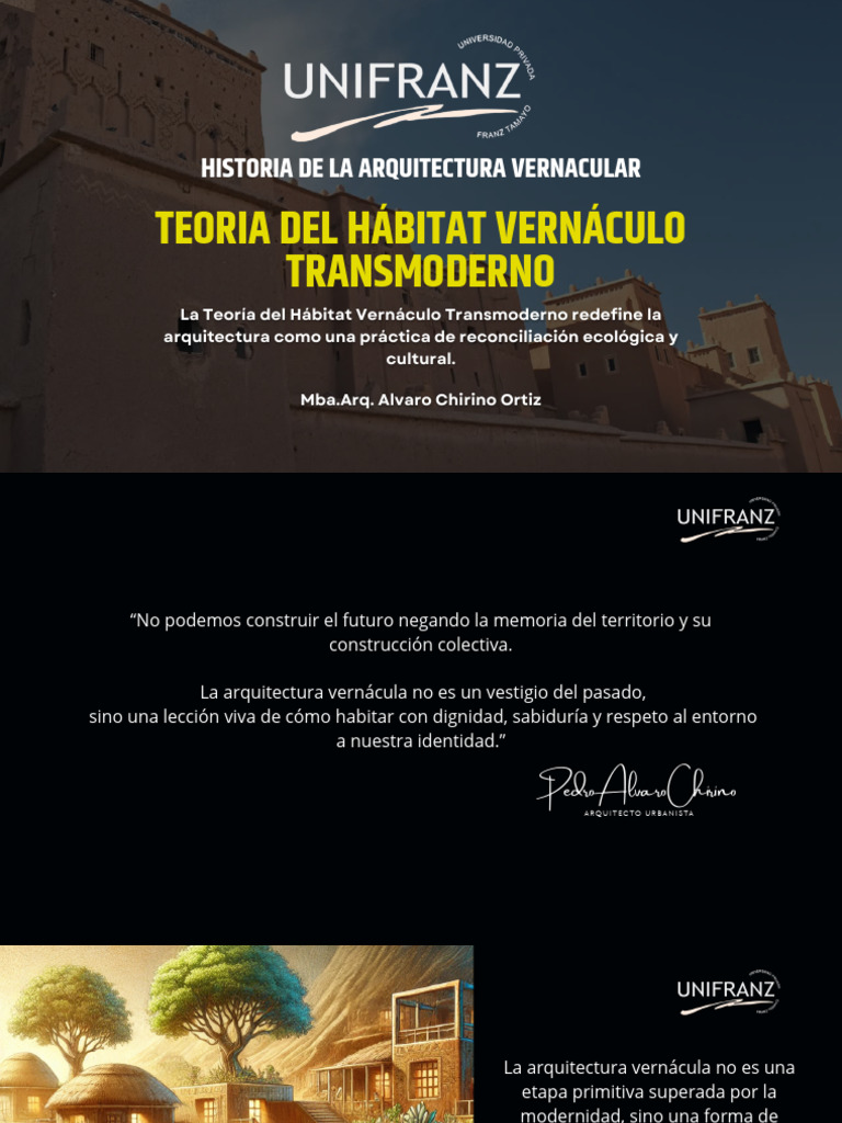 Teoría del Hábitat Vernáculo Transmoderno | PDF | Sustentabilidad ...