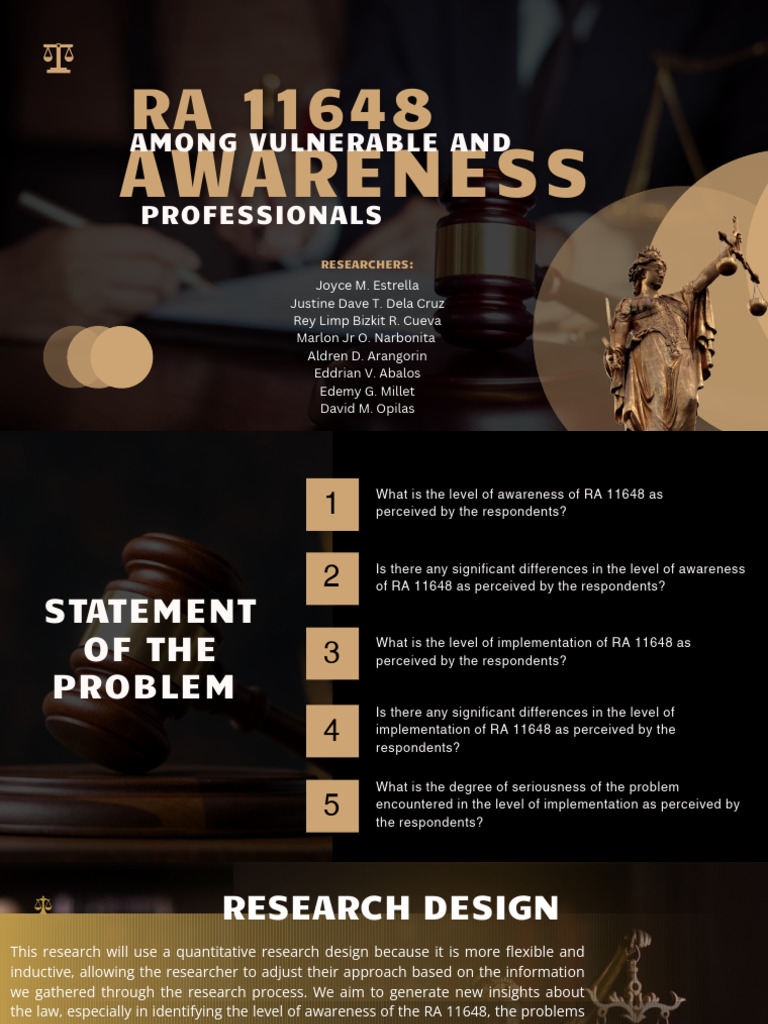 Awareness and Implementation of RA 11648 | PDF | Awareness | Statistics