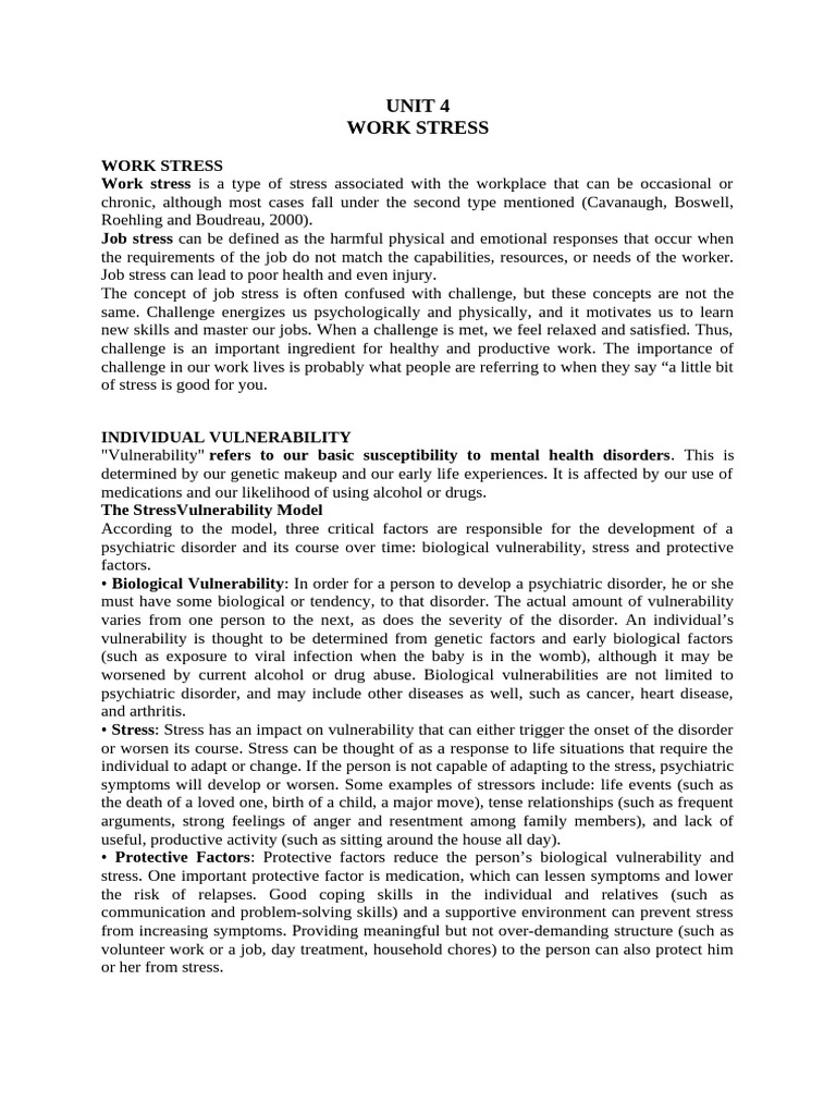 Understanding Work Stress and Its Effects | PDF | Stress (Biology ...