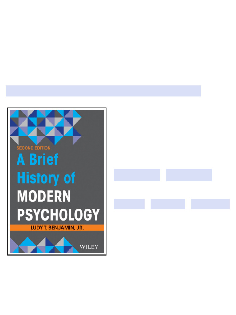 Brief History of Modern Psychology 2nd Edition by Ludy T. Benjamin Jr A ...