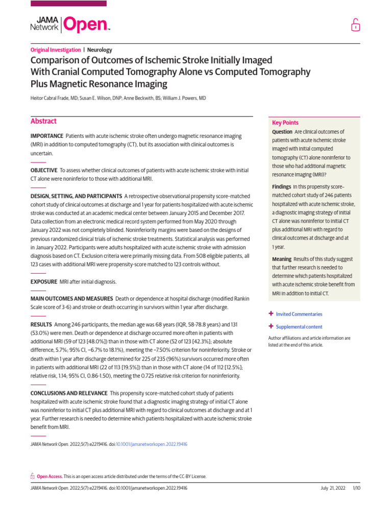 ct_or_ctmr_ais | PDF | Neurology | Medical Imaging
