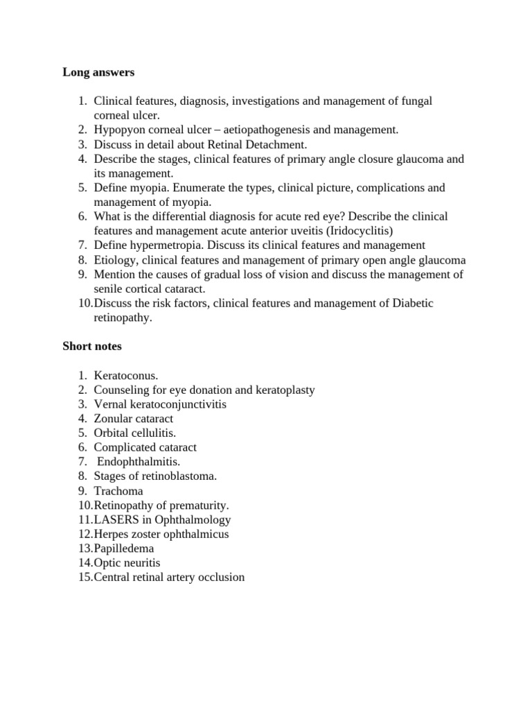 Comprehensive Guide to Eye Disorders and Management | PDF