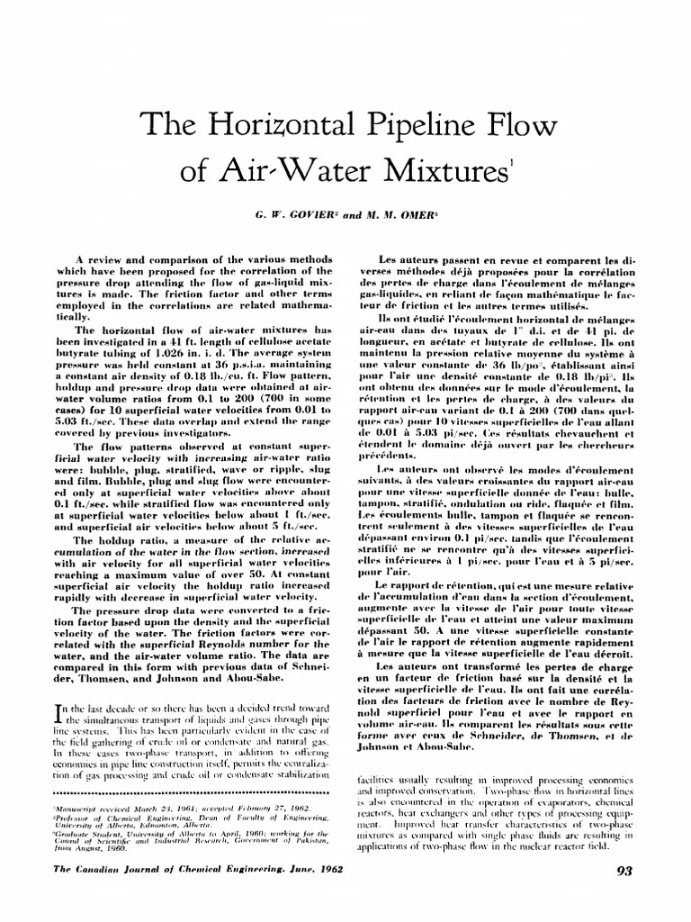 Govier Exp. Data | PDF | Viscosity | Liquids