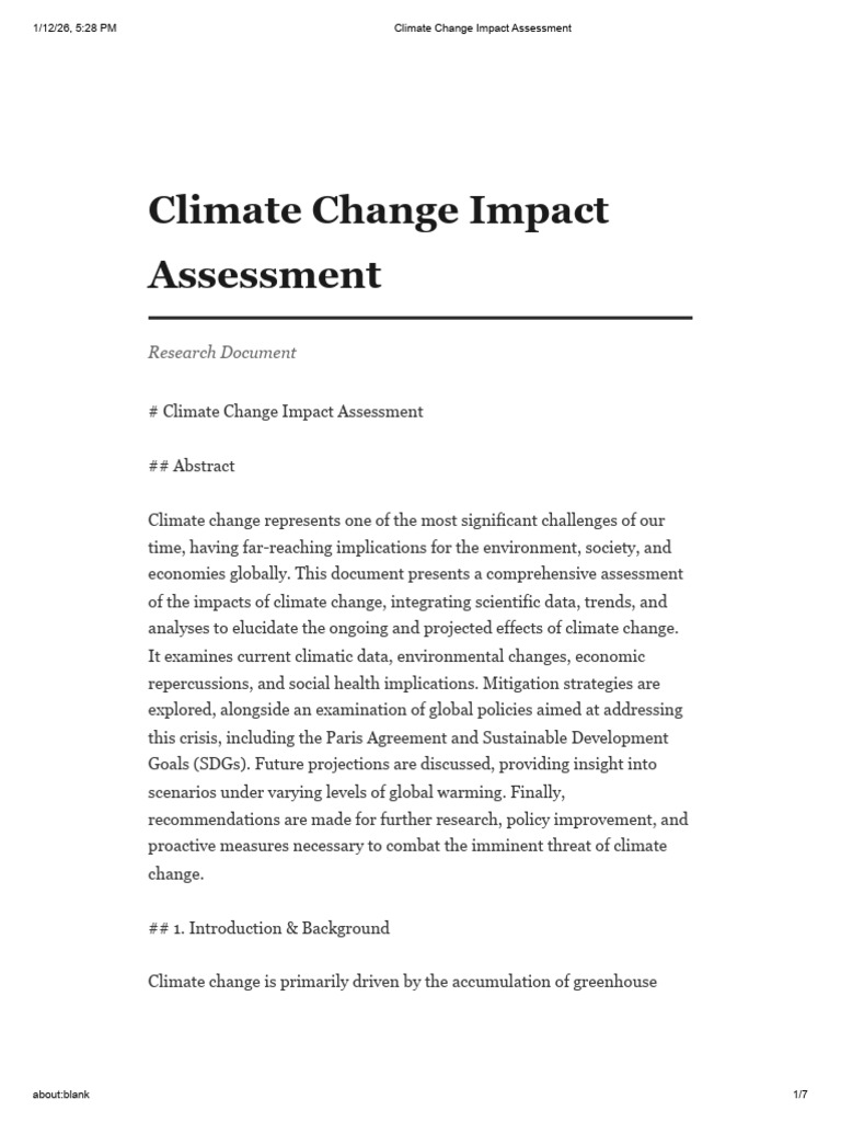 Climate Change Impact Assessment | PDF | Climate Change | Climate ...