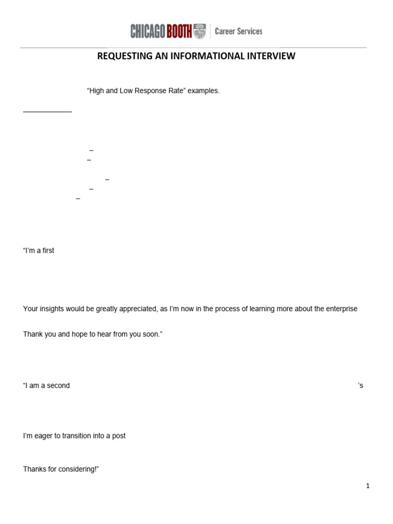 Crafting Effective Informational Interview Emails | PDF