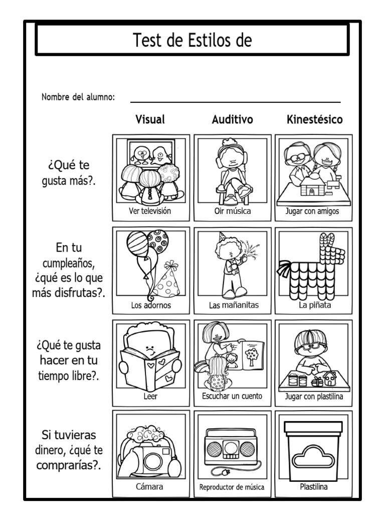 Test de Estilos de Aprendizaje Infantil | PDF