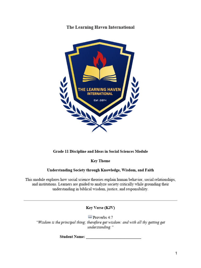 Grade 11 Social Science Module | PDF | Social Sciences | Science