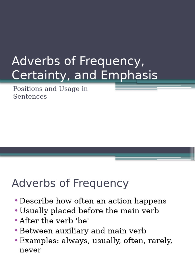 Adverbs: Frequency, Certainty, Emphasis | PDF