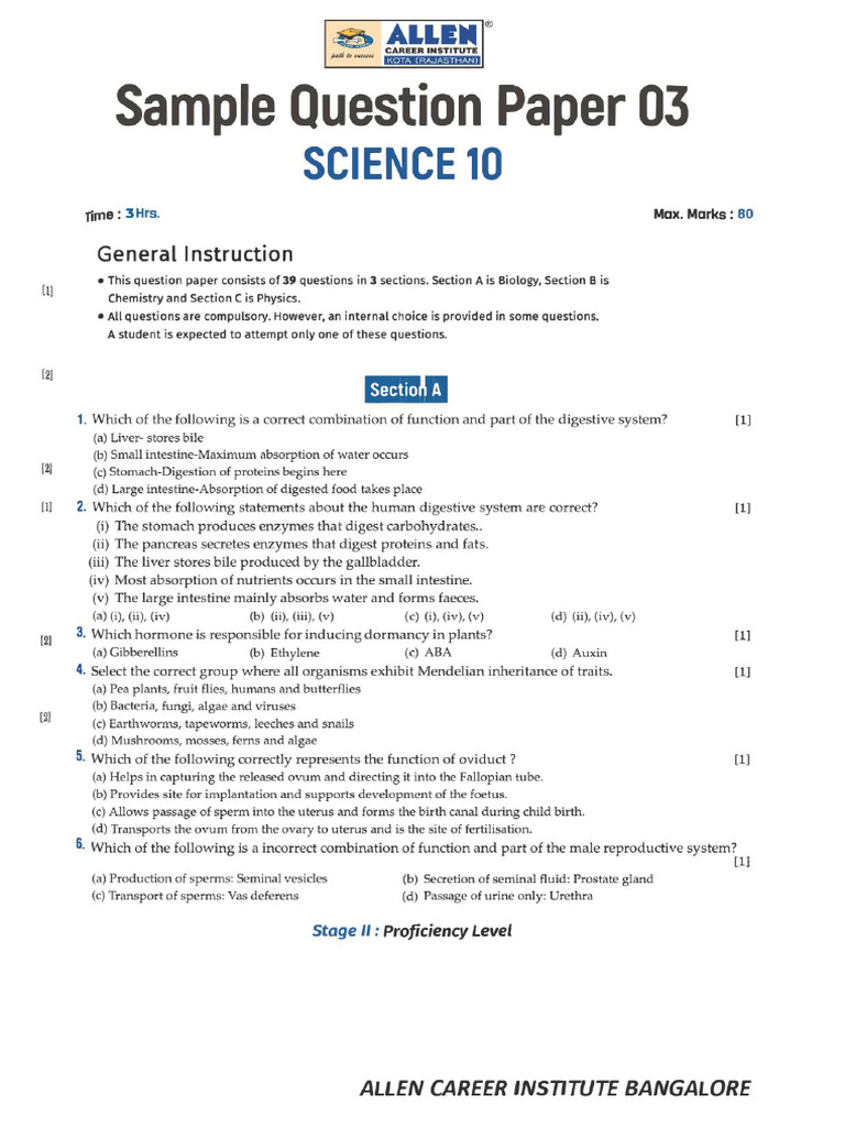 Sample Paper 3 - CBSE (1) - 1 | PDF