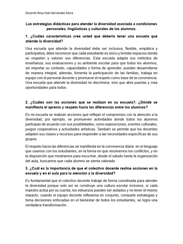 Estrategias Didácticas para la Diversidad | PDF | Maestros | Escuelas