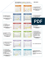 PTCA Academic Calendar 2012 2013