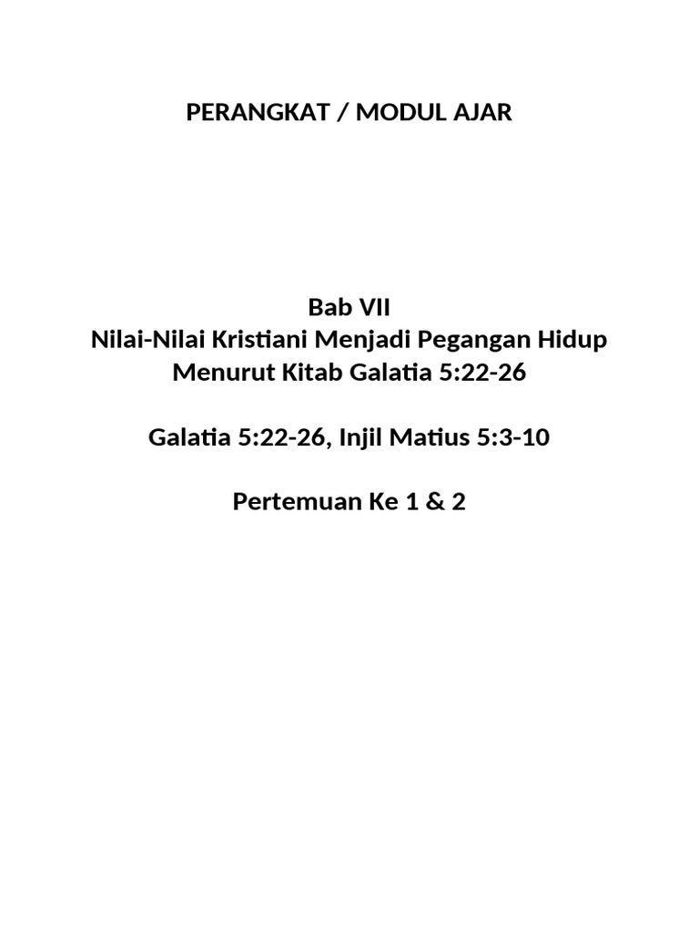 Nilai-Nilai Kristiani dalam Kehidupan Remaja | PDF