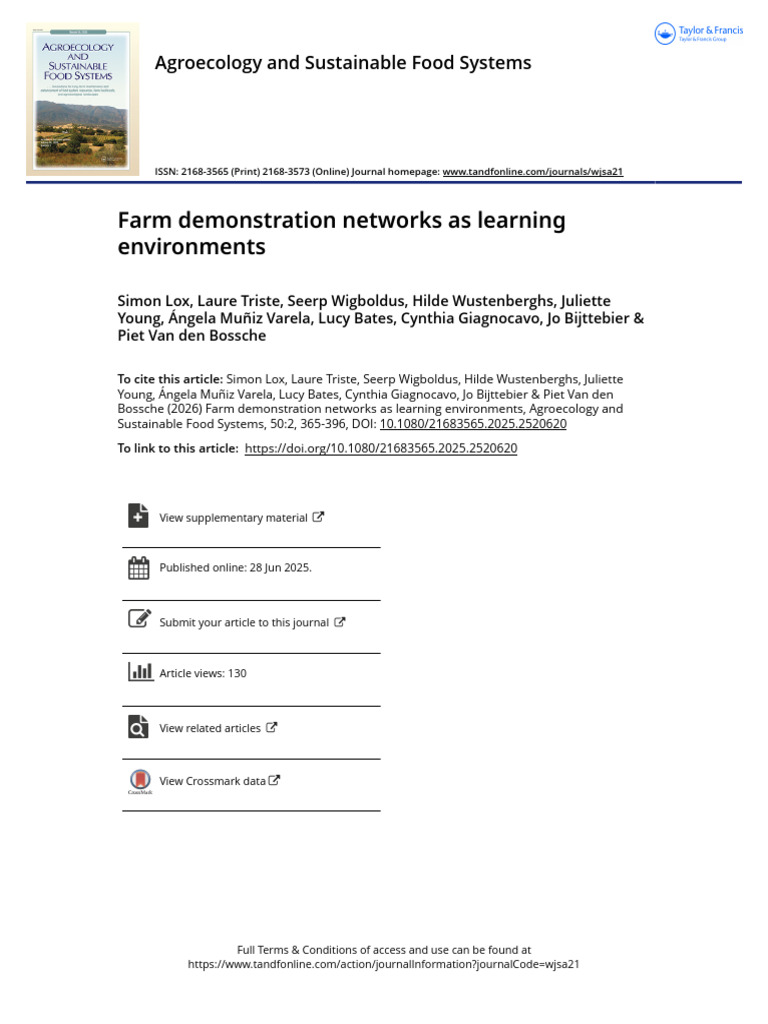 Farm Demonstration Networks for Learning | PDF | Learning | Motivation