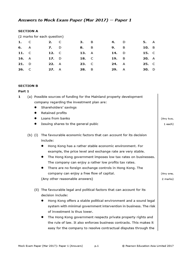 1489560720_Mock_Paper_Mar_2017_Paper_1_ans_eng | PDF | Dividend | Stocks