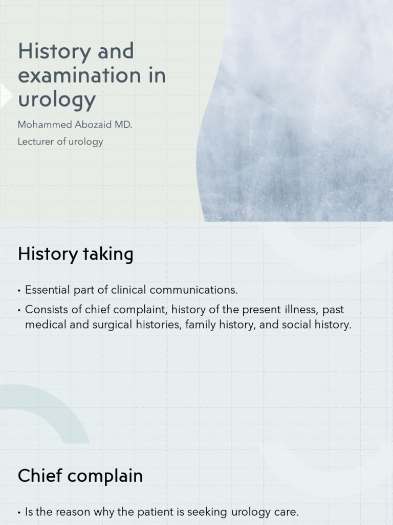 Comprehensive Urology History Taking Guide | PDF | Urinary Incontinence ...