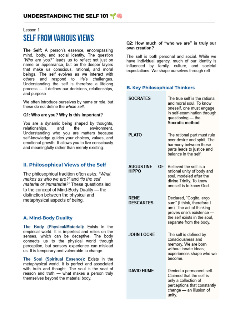 Exploring the Nature of Self Identity | PDF | Philosophy Of Self | Soul