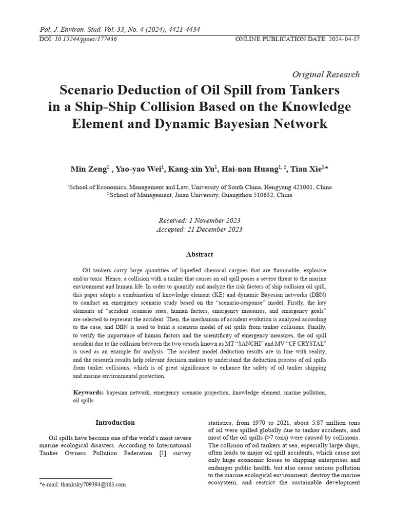 Oil Spill Risk Analysis from Tanker Collisions | PDF | Oil Spill | Risk