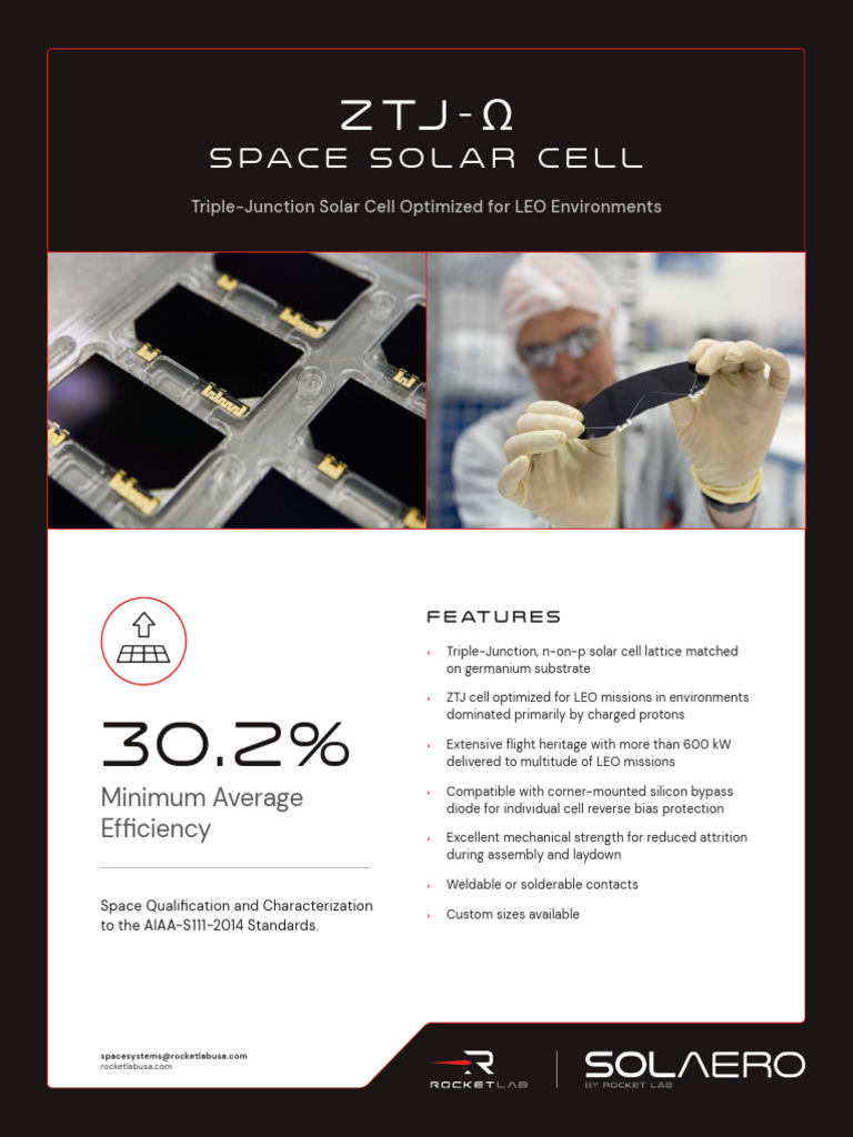 Satsearch Datasheet 50y5u5 Rocketlab Ztj-o Triple-junction Space Solar ...