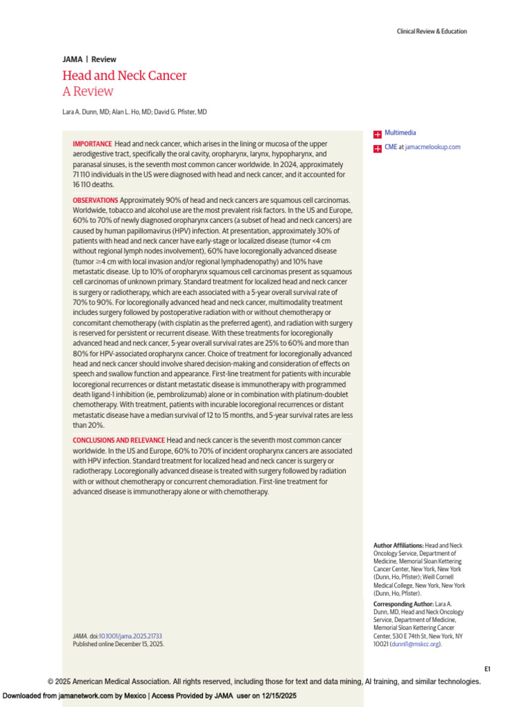 Head and Neck Cancer Overview and Treatment | PDF | Head And Neck ...