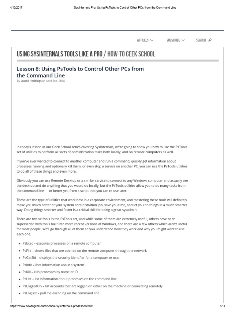 Control PCs with PsTools Command Line | PDF | Command Line Interface ...
