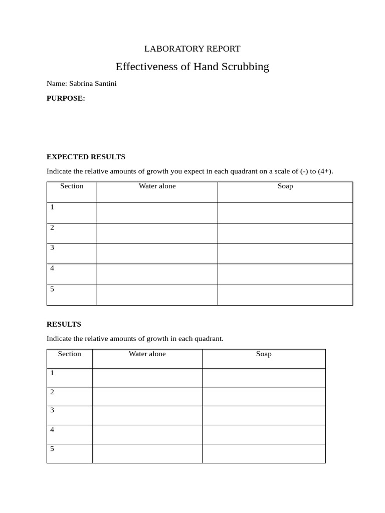 Effectiveness of Hand Scrubbing | PDF