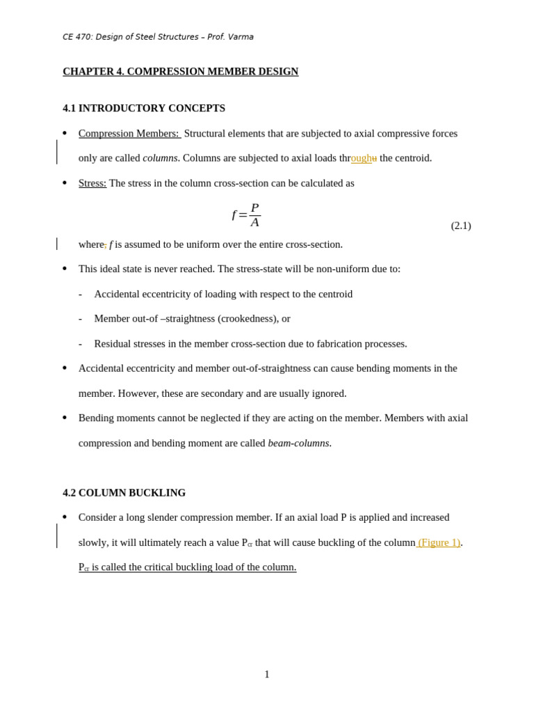 Compression Member Design in Steel Structures | PDF | Buckling ...