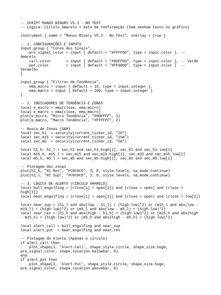 Manus Binary V5.3 Trading Script | PDF