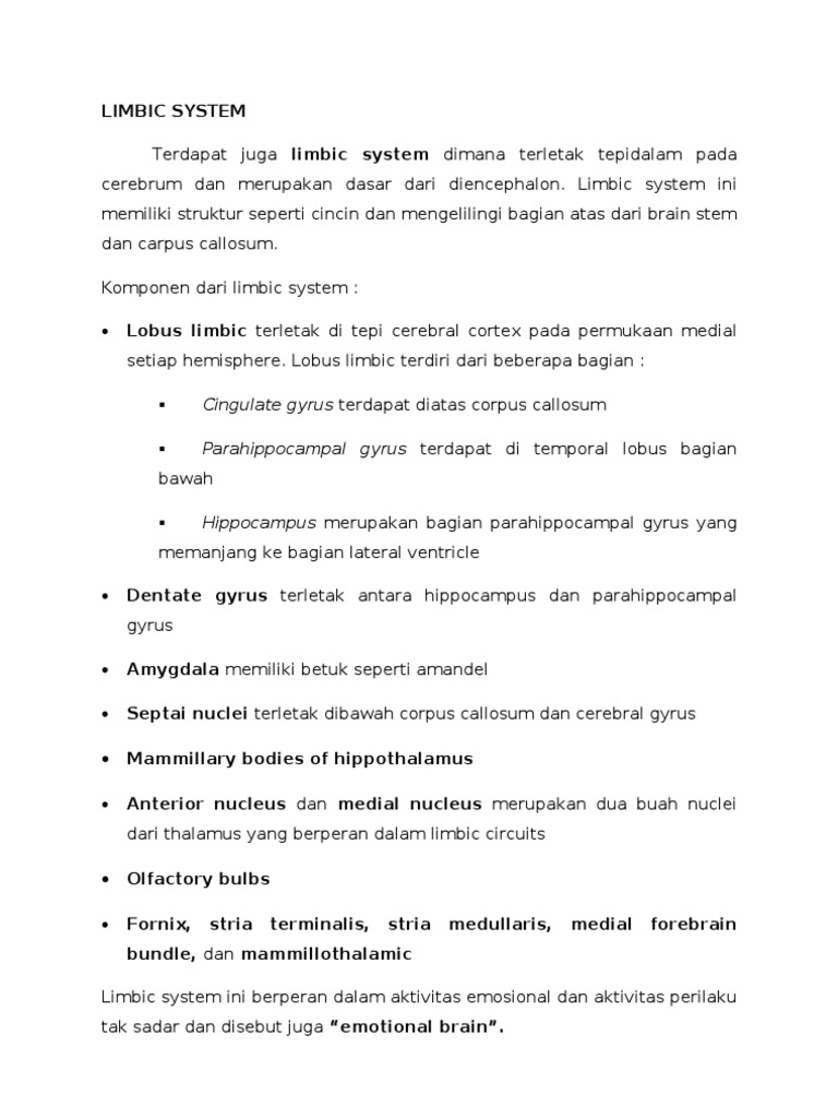 Fungsi dan Struktur Sistem Limbik | PDF
