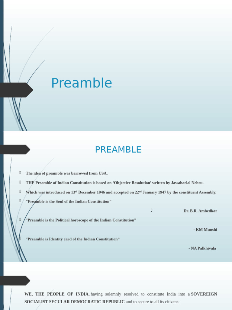 Understanding the Indian Constitution Preamble | PDF | Political ...