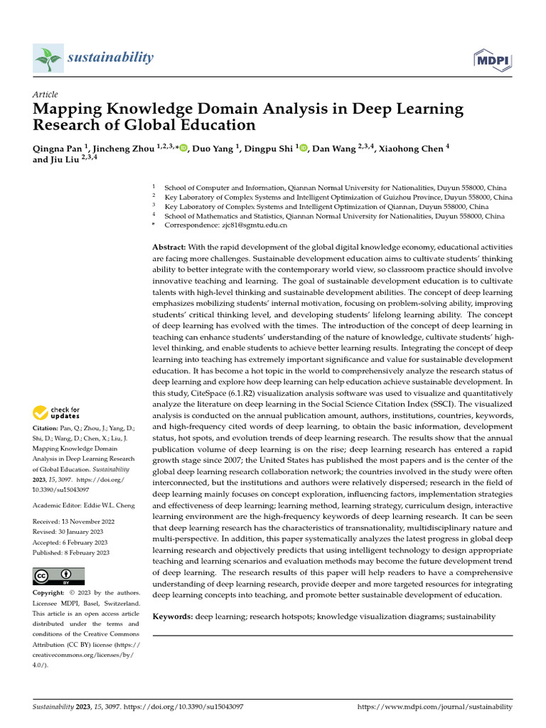 Deep Learning in Global Education Research | PDF | Learning | Deep Learning
