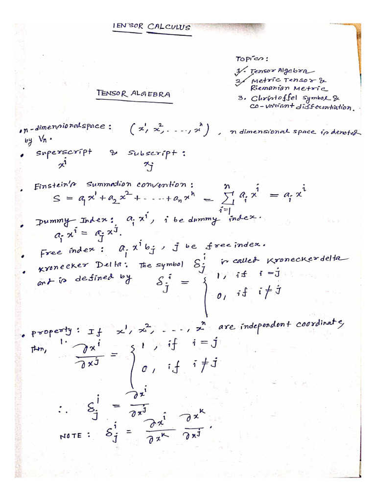 Tensor Analysis | PDF