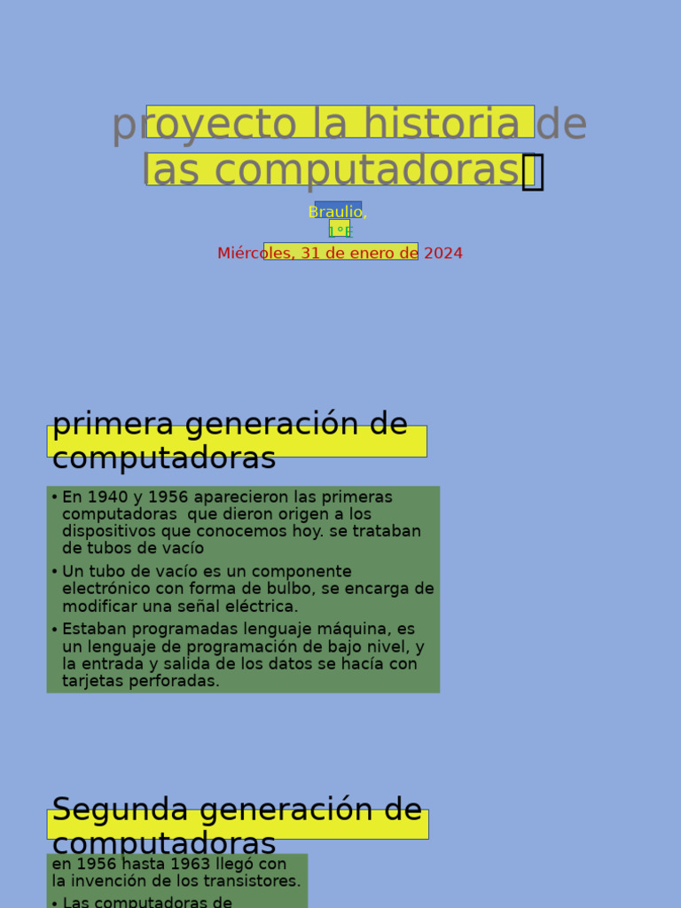 Evolución de las Computadoras: Generaciones | PDF | Hardware de la ...