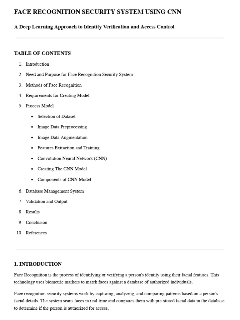 CNN-Based Face Recognition Security System | PDF | Applied Mathematics ...