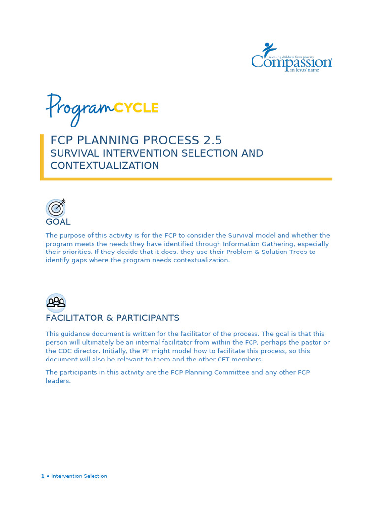 FCP Survival Intervention Planning Guide | PDF | Compassion ...