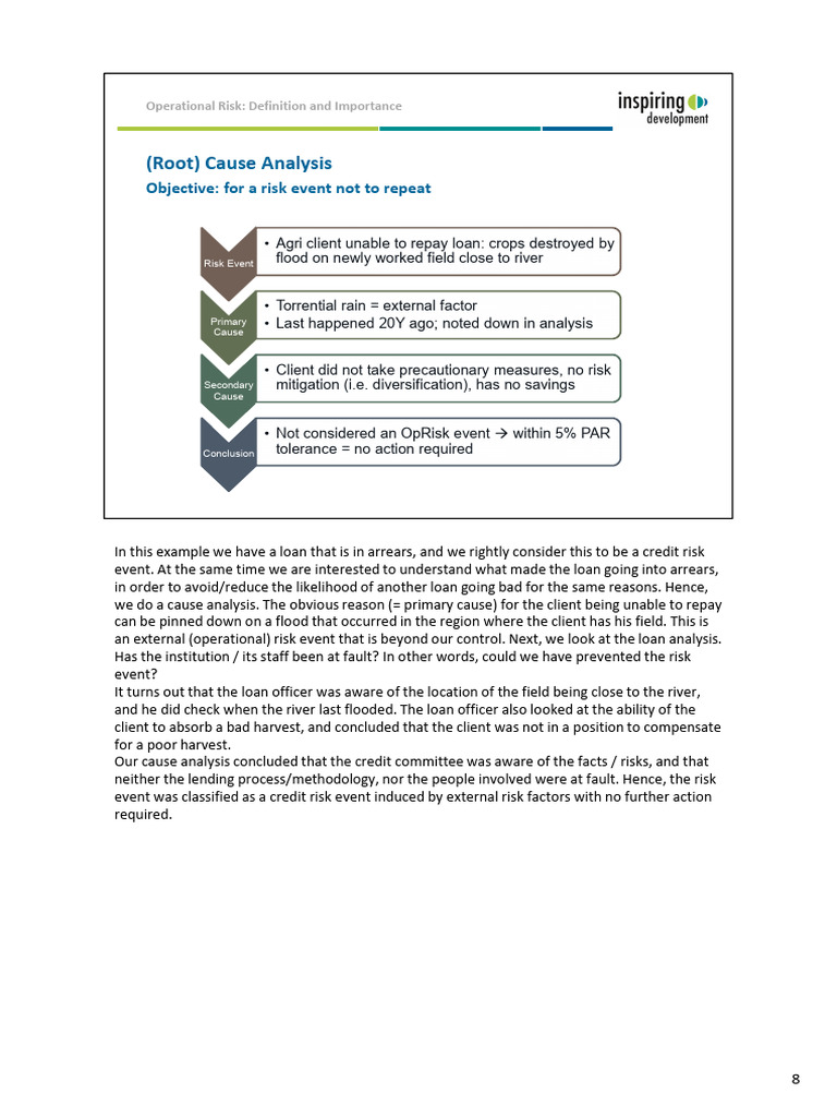 Root Cause Analysis in Credit Risk Events | PDF | Risk | Operational Risk
