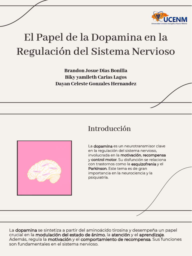 Dopamina: Clave en el Sistema Nervioso | PDF