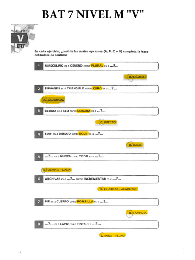 Docsity Test Bat 7 para Estudio | PDF
