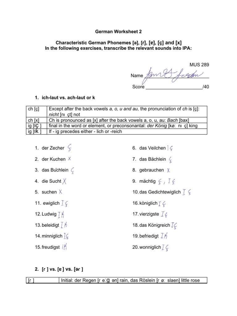 German+Worksheet+2 (2) | PDF