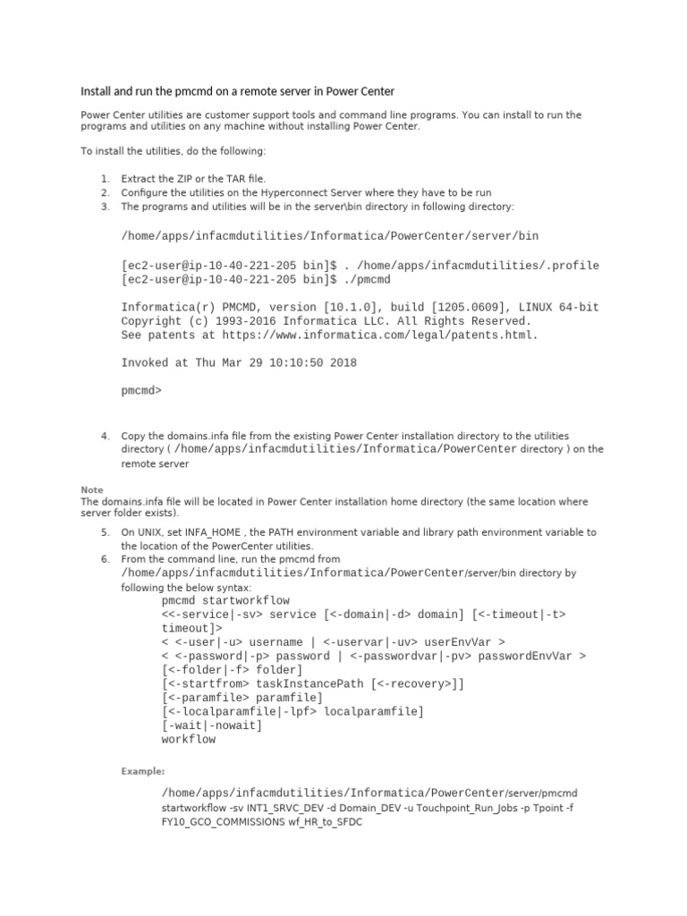 Install pmcmd on Remote Power Center | PDF | Directory (Computing ...