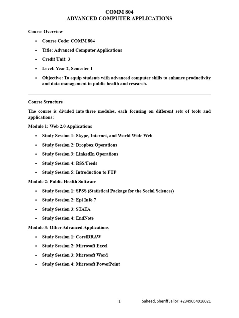Advanced Computer Applications Course | PDF | File Transfer Protocol ...