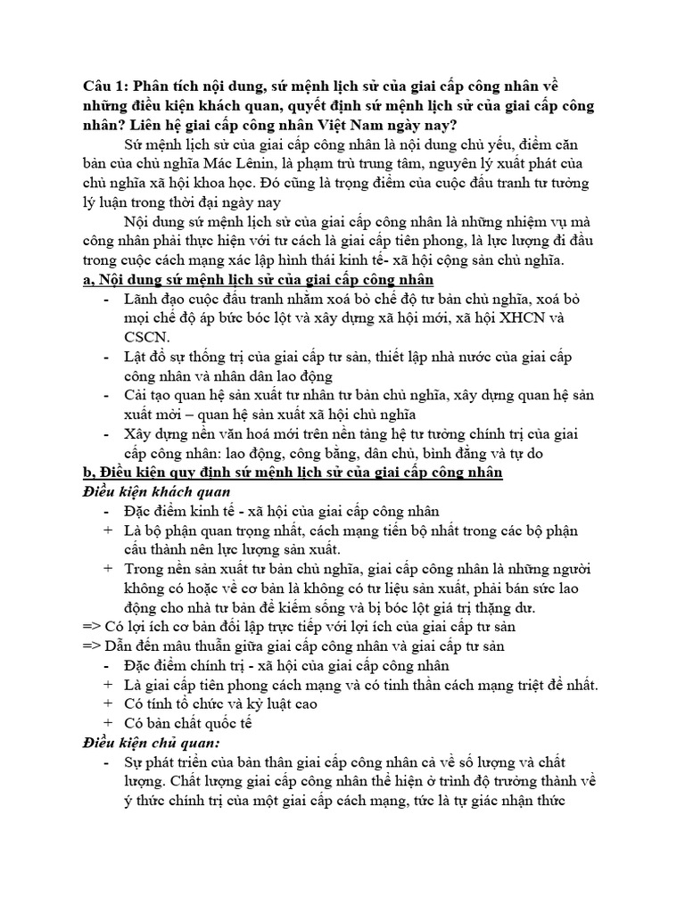 Cuối Kì CNXH - Final | PDF