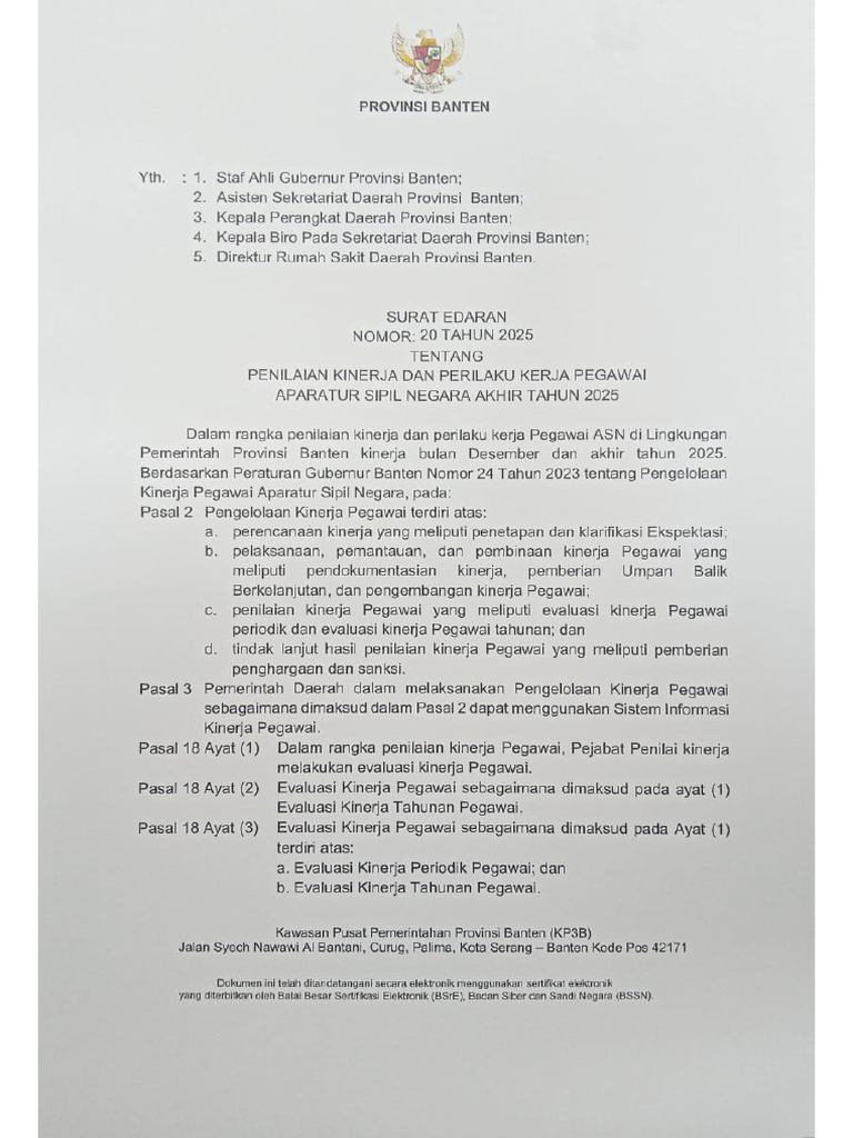 Surat Edaran TPP | PDF